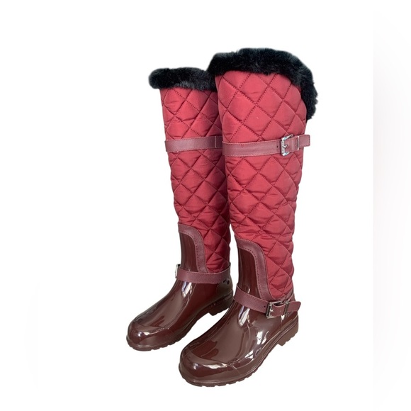 Michael Kors Red and Black Winter Rain Boots - Picture 4 of 7
